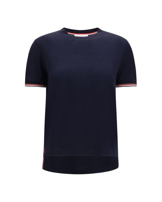Thom Browne Blue Wool-Blend T-Shirt