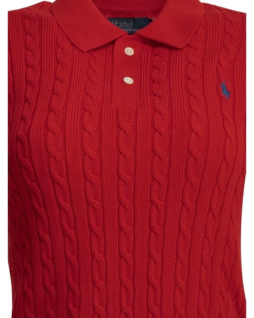 Polo Ralph Lauren Red Knitted Polo Shirt With Buttons