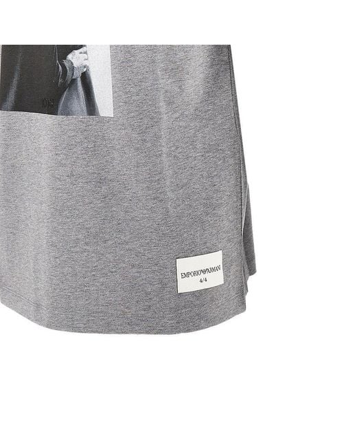 Emporio Armani Gray Icon Photographic Print T-Shirt for men