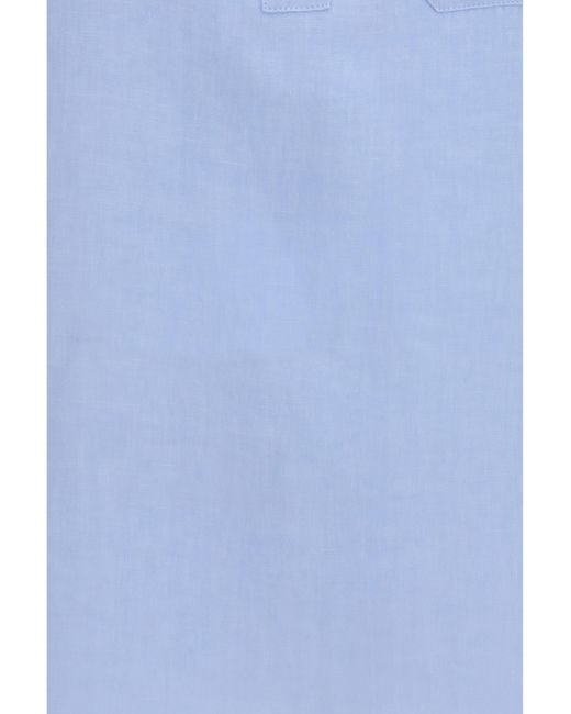 Max Mara Blue 'S Maxmara Smmcantico Linen Shirt