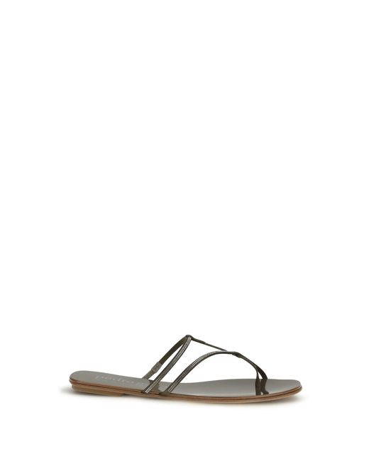 Pedro Garcia Metallic Estee Leather Sandals Olivade Satin