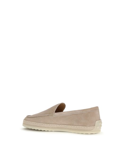 Tod's White Suede Loafers Slippers