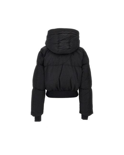 DIESEL Black Hooded Short Down Jacket