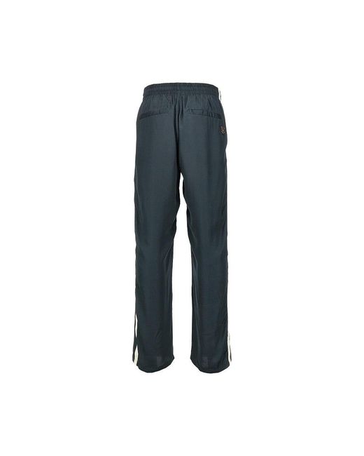 DIESEL Blue Satin Track Pants With Patches for men
