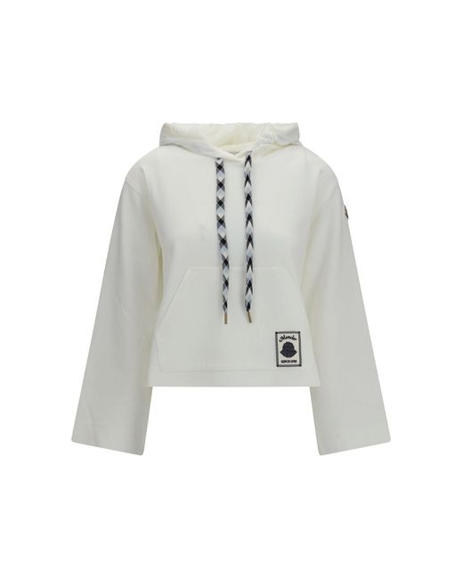 Moncler White Cotton Blend Hoodie