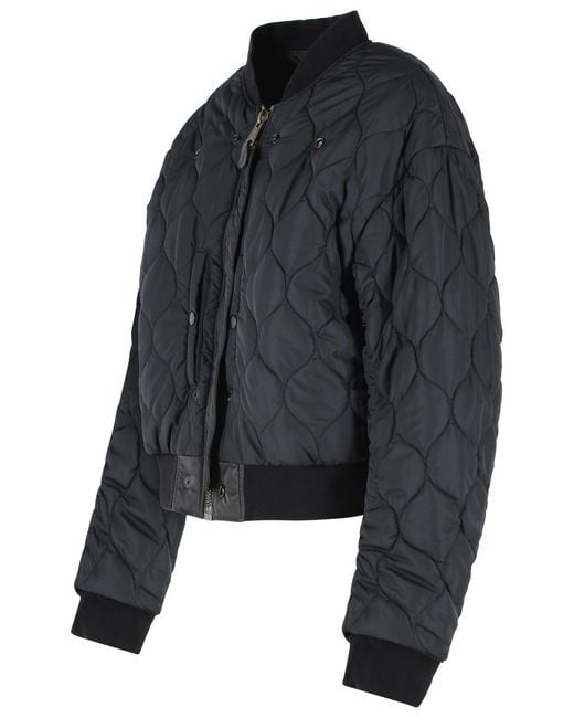 Maison Margiela Black Dark Reversible Ribbed Polyamide Bomber Jacket