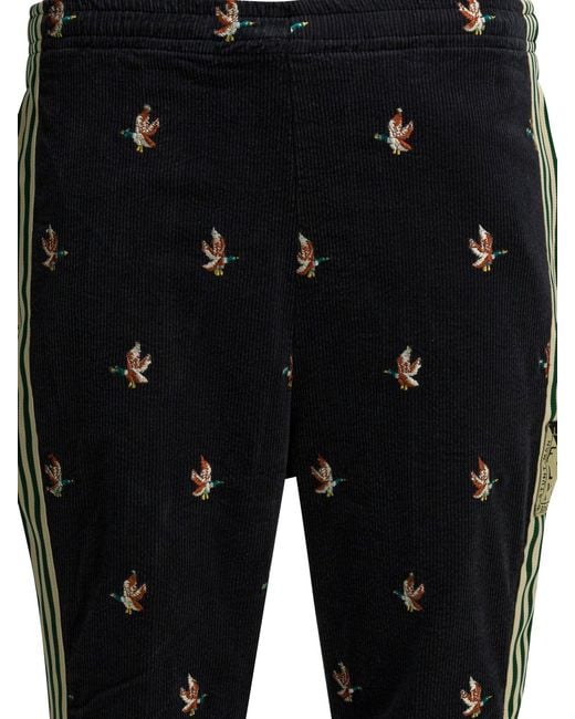 Kapital Black Embroidered Sports Pants for men