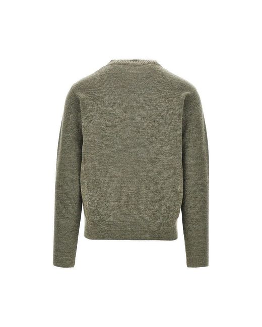 Moncler Green Logo Patch Wool Sweater for men