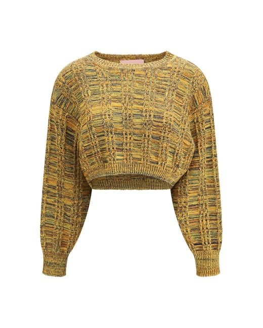 Kristina Ti Green Crop Sweater Groove