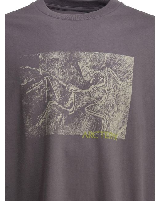 Arc'teryx Gray Kragg Cotton Lithographica T-Shirt for men