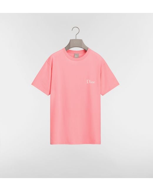 Dior Pink Cotton T-Shirt for men