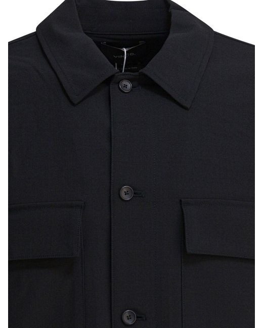 Vince Blue Polyester Wool Elastane Jacket