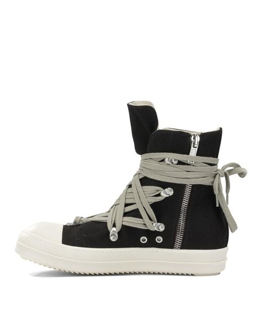 Rick Owens Black "Megalace" High-Top Sneakers