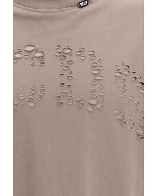 Gcds Gray Over T-Shirt Cotton Jersey Sandshell/Bone for men