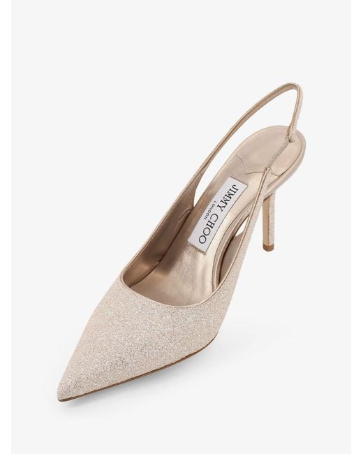 Jimmy Choo White Love Decollete With All-Over Glitter Effect