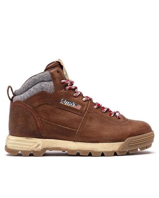 Autry Brown Lace Up Ankle Boots