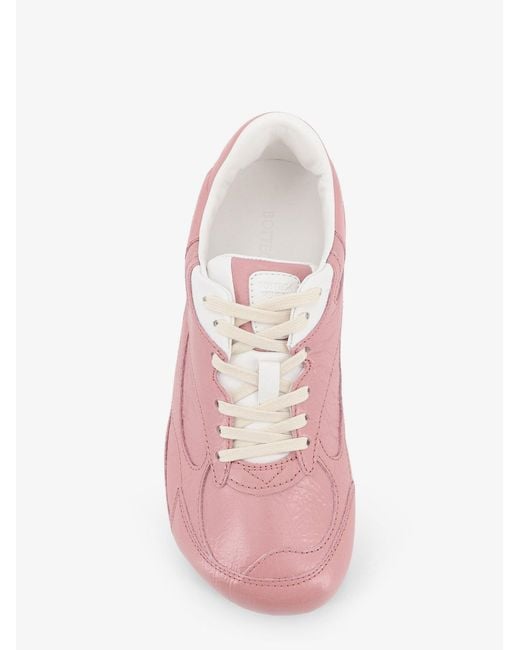 Bottega Veneta Pink Orbit Flash Leather Sneakers