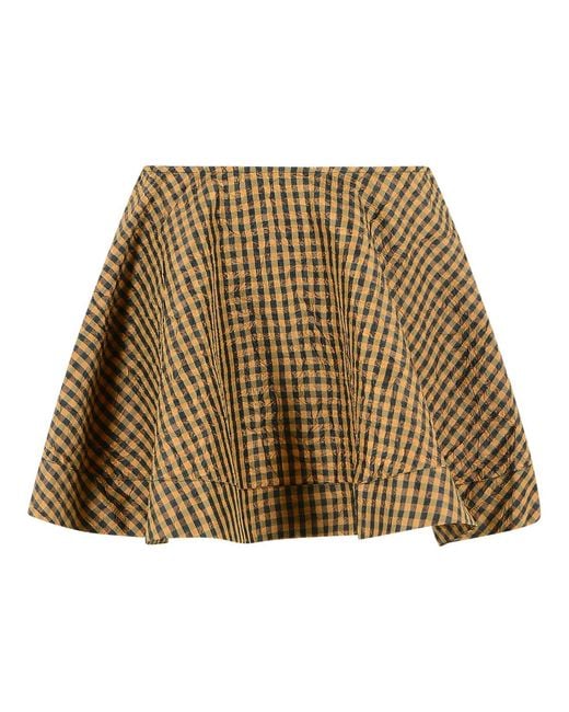 Ganni Natural And Polyester Skirt