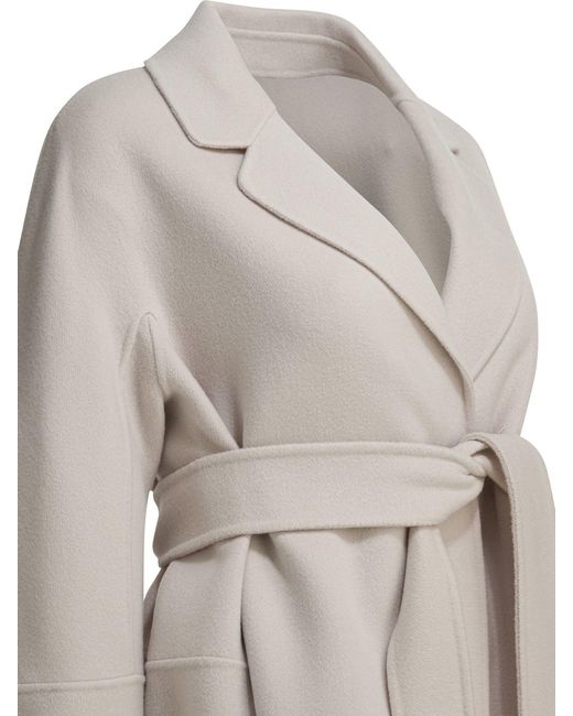 Max Mara Gray Virgin Wool Long Coat