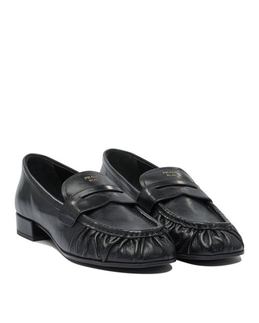 Prada Black Leather Loafers