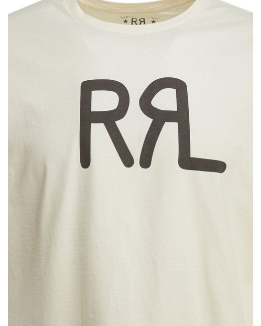 RRL White Cotton T-Shirt for men
