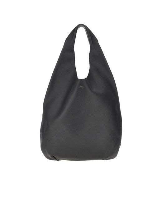 A.P.C. Black Le Neige Grained Leather Bag