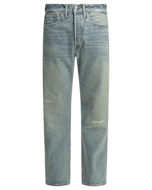 RRL Blue "Bridgeway Wash" Straight-Leg Jeans for men