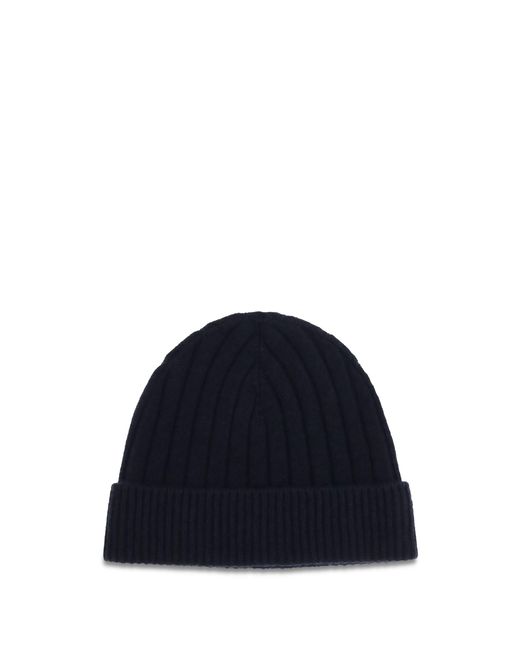 Kiton Blue Wool Beanie Hat for men