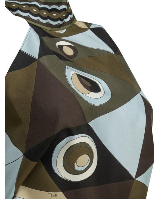 Emilio Pucci Gray "Occhi" Draped Top