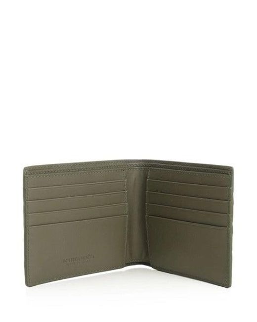 Bottega Veneta Green "Intrecciato Bi-Fold" Wallet for men
