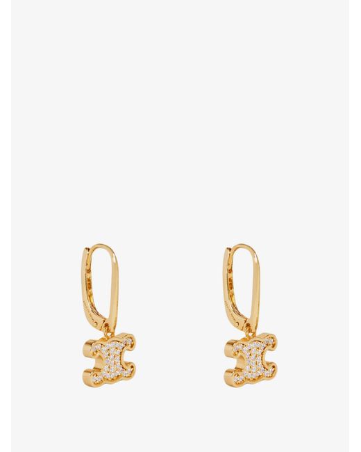 Céline White Rhinestones Earrings