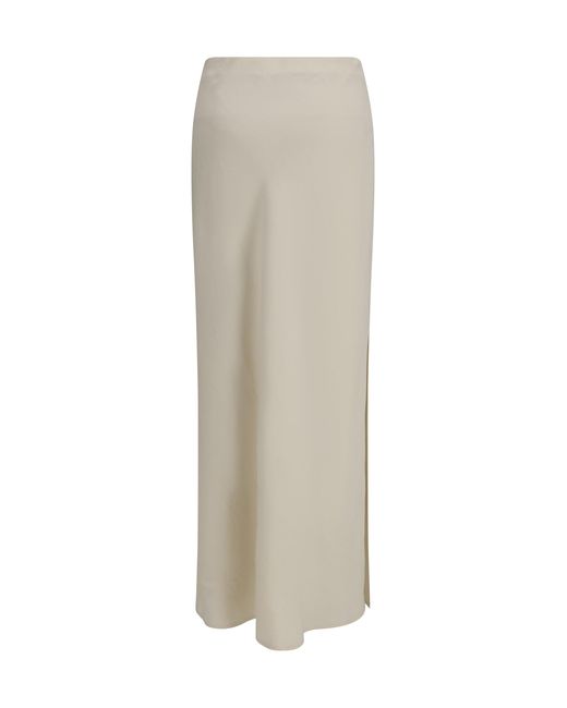 Brunello Cucinelli White Long Skirt
