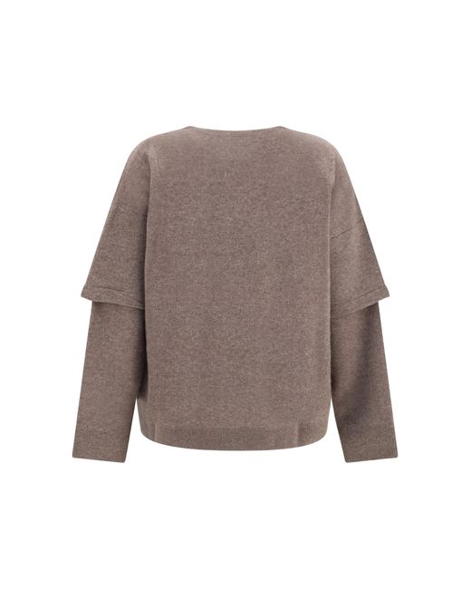 DARKPARK Brown Troy Double-Sleeve Cashmere Sweater