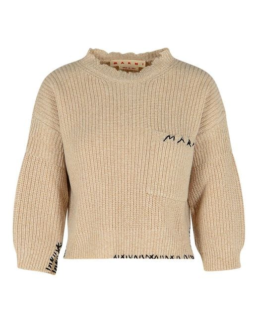 Marni Natural Mouliné Virgin Wool Sweater