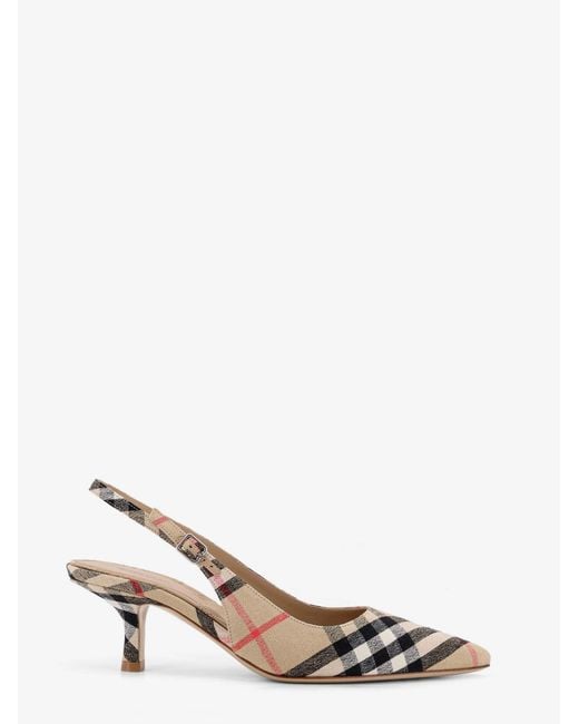 Burberry Natural Dame Décolleté With Check Motif