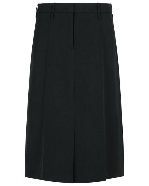 Jil Sander Black Wool Skirt
