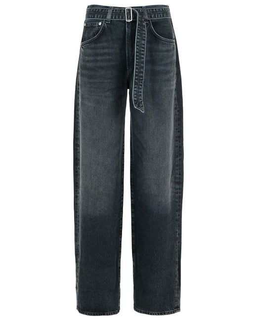 Agolde Blue Cuffed Cotton Jeans