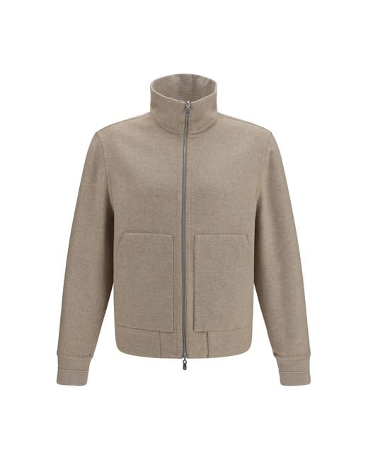 Brunello Cucinelli Gray Double-Face Cashmere Jacket for men