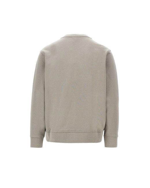 Emporio Armani Gray Logo Embroidery Crewneck Sweatshirt for men