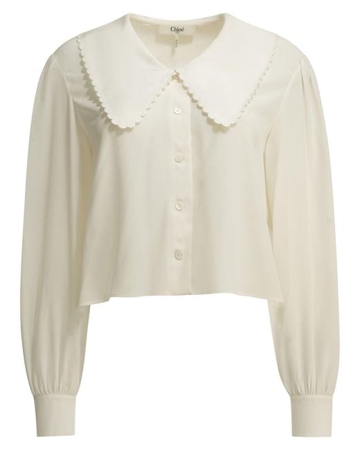 Chloé White Casual Silk Shirt