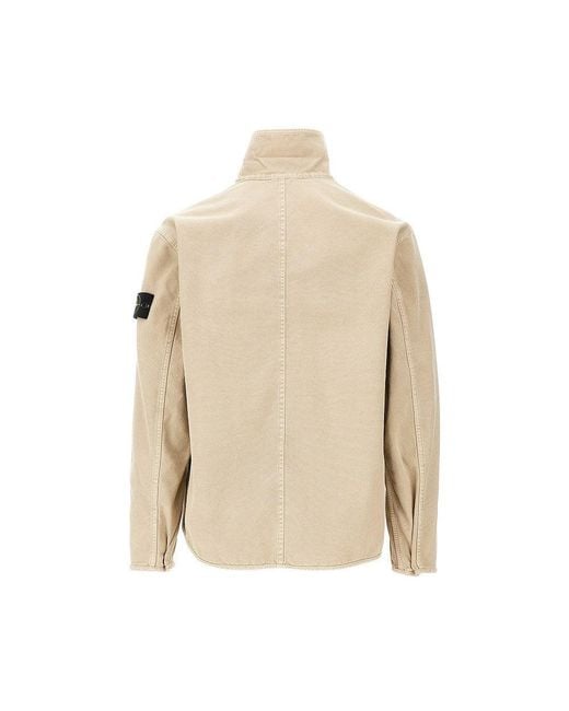 Stone Island Natural Cotton Canvas Overshirt for men