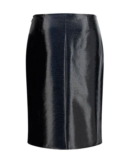 Courreges Blue Skirt Vinyl Midi