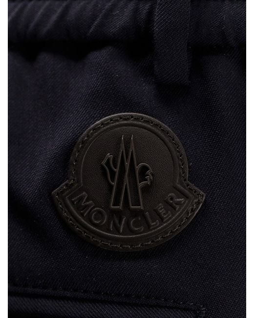 Moncler Blue Wool Blend Trousers for men