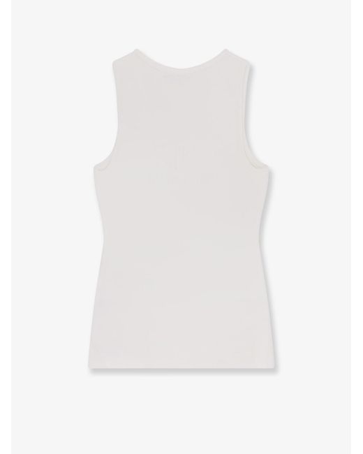 Balenciaga White Ribbed Viscose Blend Tank Top