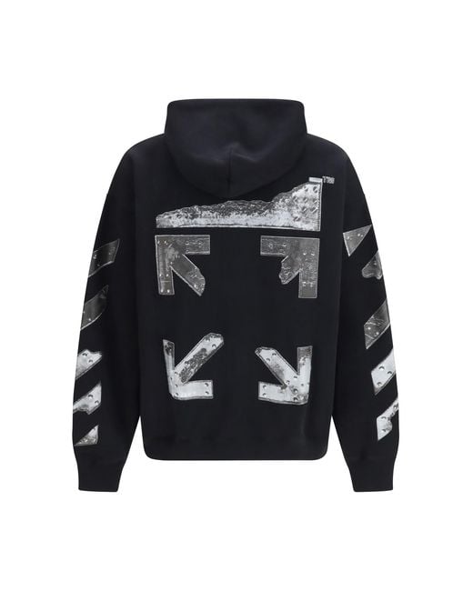 Off-White c/o Virgil Abloh Blue Metal Arrow Skate Hoodie for men