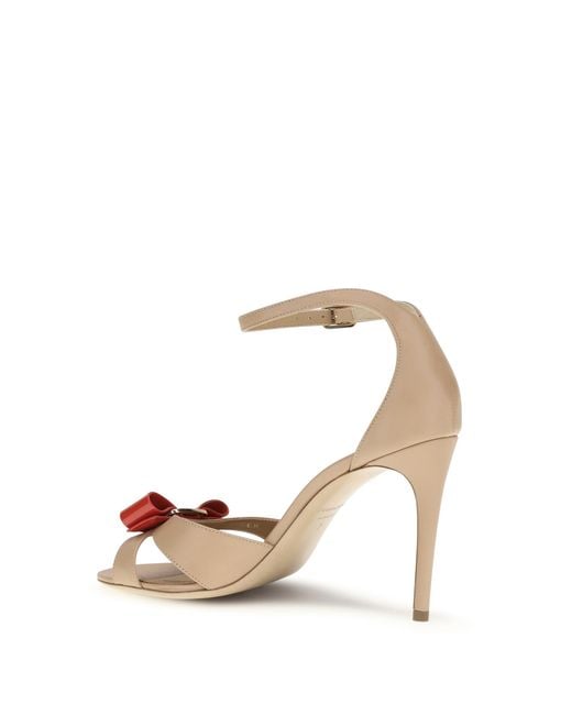 Ferragamo White Vara Sandals With Bow
