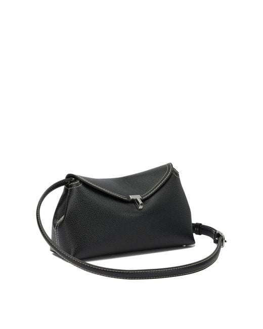 Totême Black T-Lock Clutch Bag