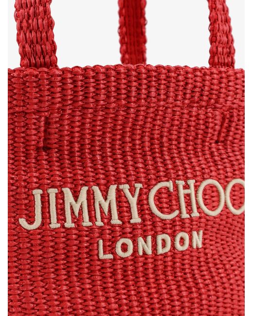 Jimmy Choo Red Raffia Crossbody Bag