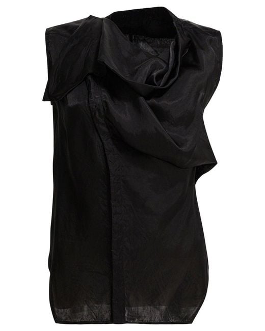 Rick Owens Black Sleeveless Blouse