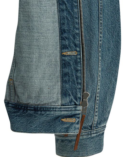 Céline Blue Zippered Denim Jacket Light for men